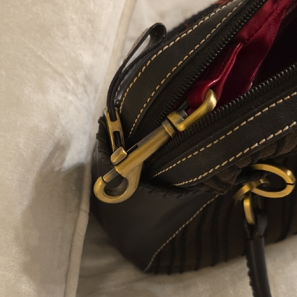 Donald J. Pliner Brown Pleated Shoulder Bag - Picture 6 of 13